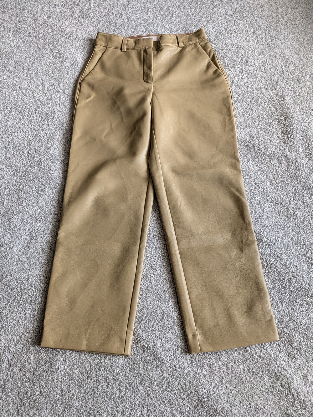 🌼B2G1🌼 Babaton Tan Wide-Leg Vegan Leather Trousers NWOT